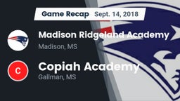 Recap: Madison Ridgeland Academy vs. Copiah Academy  2018