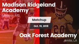 Matchup: Madison Ridgeland vs. Oak Forest Academy  2018
