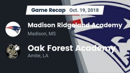 Recap: Madison Ridgeland Academy vs. Oak Forest Academy  2018