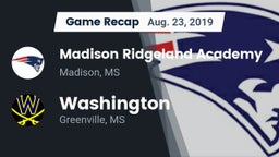 Recap: Madison Ridgeland Academy vs. Washington  2019
