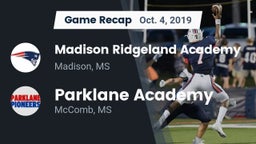 Recap: Madison Ridgeland Academy vs. Parklane Academy  2019
