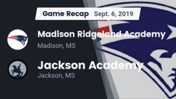 Recap: Madison Ridgeland Academy vs. Jackson Academy  2019