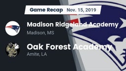 Recap: Madison Ridgeland Academy vs. Oak Forest Academy  2019