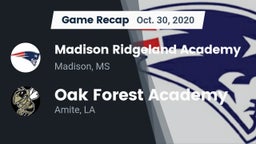 Recap: Madison Ridgeland Academy vs. Oak Forest Academy  2020
