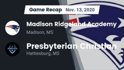 Recap: Madison Ridgeland Academy vs. Presbyterian Christian  2020