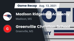 Recap: Madison Ridgeland Academy vs. Greenville Christian School 2021