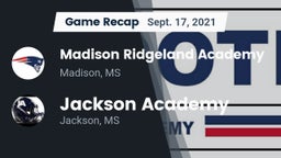 Recap: Madison Ridgeland Academy vs. Jackson Academy  2021