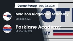 Recap: Madison Ridgeland Academy vs. Parklane Academy  2021