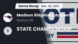 Recap: Madison Ridgeland Academy vs. STATE CHAMPIONSHIP 2021
