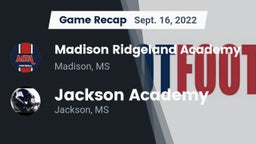 Recap: Madison Ridgeland Academy vs. Jackson Academy  2022