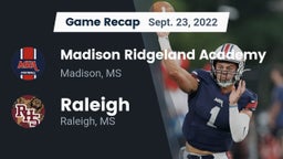 Recap: Madison Ridgeland Academy vs. Raleigh  2022