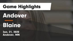 Andover  vs Blaine  Game Highlights - Jan. 21, 2020