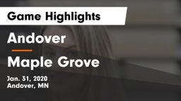 Andover  vs Maple Grove  Game Highlights - Jan. 31, 2020
