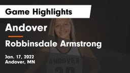 Andover  vs Robbinsdale Armstrong  Game Highlights - Jan. 17, 2022