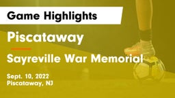 Piscataway  vs Sayreville War Memorial  Game Highlights - Sept. 10, 2022