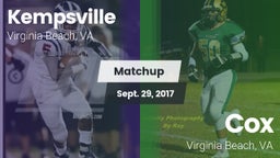 Matchup: Kempsville High Scho vs. Cox  2017