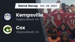 Recap: Kempsville  vs. Cox  2022