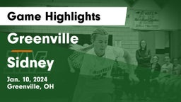 Greenville  vs Sidney  Game Highlights - Jan. 10, 2024