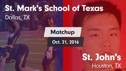 Matchup: St. Mark's (TX) vs. St. John's  2016