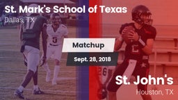 Matchup: St. Mark's (TX) vs. St. John's  2018