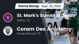 Recap: St. Mark's School of Texas vs. Coram Deo Academy  2022