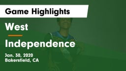 West  vs Independence  Game Highlights - Jan. 30, 2020