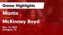 Martin  vs McKinney Boyd  Game Highlights - Nov. 14, 2019