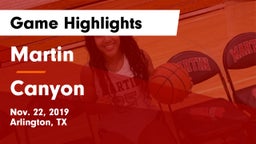 Martin  vs Canyon  Game Highlights - Nov. 22, 2019