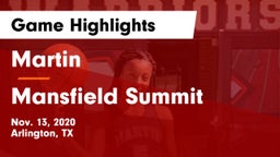 Martin  vs Mansfield Summit  Game Highlights - Nov. 13, 2020