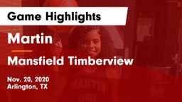 Martin  vs Mansfield Timberview  Game Highlights - Nov. 20, 2020