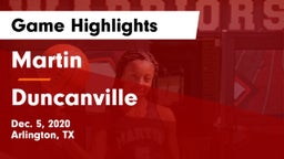 Martin  vs Duncanville  Game Highlights - Dec. 5, 2020