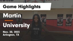 Martin  vs University  Game Highlights - Nov. 30, 2023