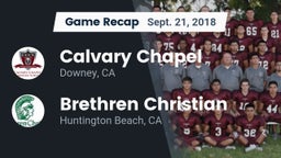 Recap: Calvary Chapel  vs. Brethren Christian  2018