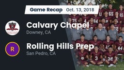 Recap: Calvary Chapel  vs. Rolling Hills Prep  2018