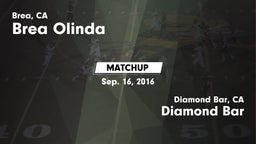 Matchup: Brea Olinda High vs. Diamond Bar  2016