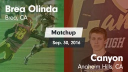 Matchup: Brea Olinda High vs. Canyon  2016