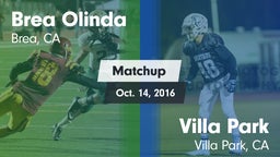 Matchup: Brea Olinda High vs. Villa Park  2016