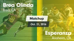 Matchup: Brea Olinda High vs. Esperanza  2016