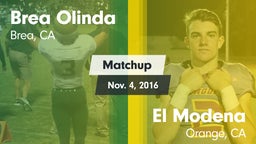 Matchup: Brea Olinda High vs. El Modena  2016