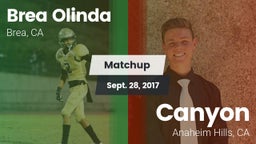 Matchup: Brea Olinda High vs. Canyon  2017