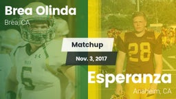 Matchup: Brea Olinda High vs. Esperanza  2017