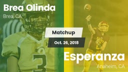 Matchup: Brea Olinda High vs. Esperanza  2018