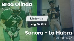 Matchup: Brea Olinda High vs. Sonora  - La Habra 2019