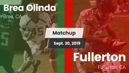 Matchup: Brea Olinda High vs. Fullerton  2019