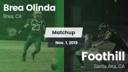 Matchup: Brea Olinda High vs. Foothill  2019
