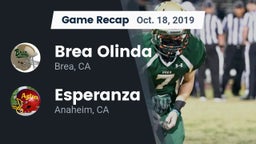 Recap: Brea Olinda  vs. Esperanza  2019