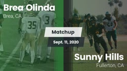 Matchup: Brea Olinda High vs. Sunny Hills  2020