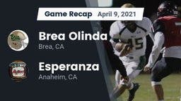 Recap: Brea Olinda  vs. Esperanza  2021