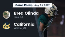 Recap: Brea Olinda  vs. California  2022