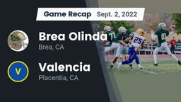 Recap: Brea Olinda  vs. Valencia  2022